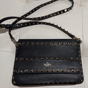 Valentino Black and Gold Studded Crossbody Bag. Excellent condition. Like new